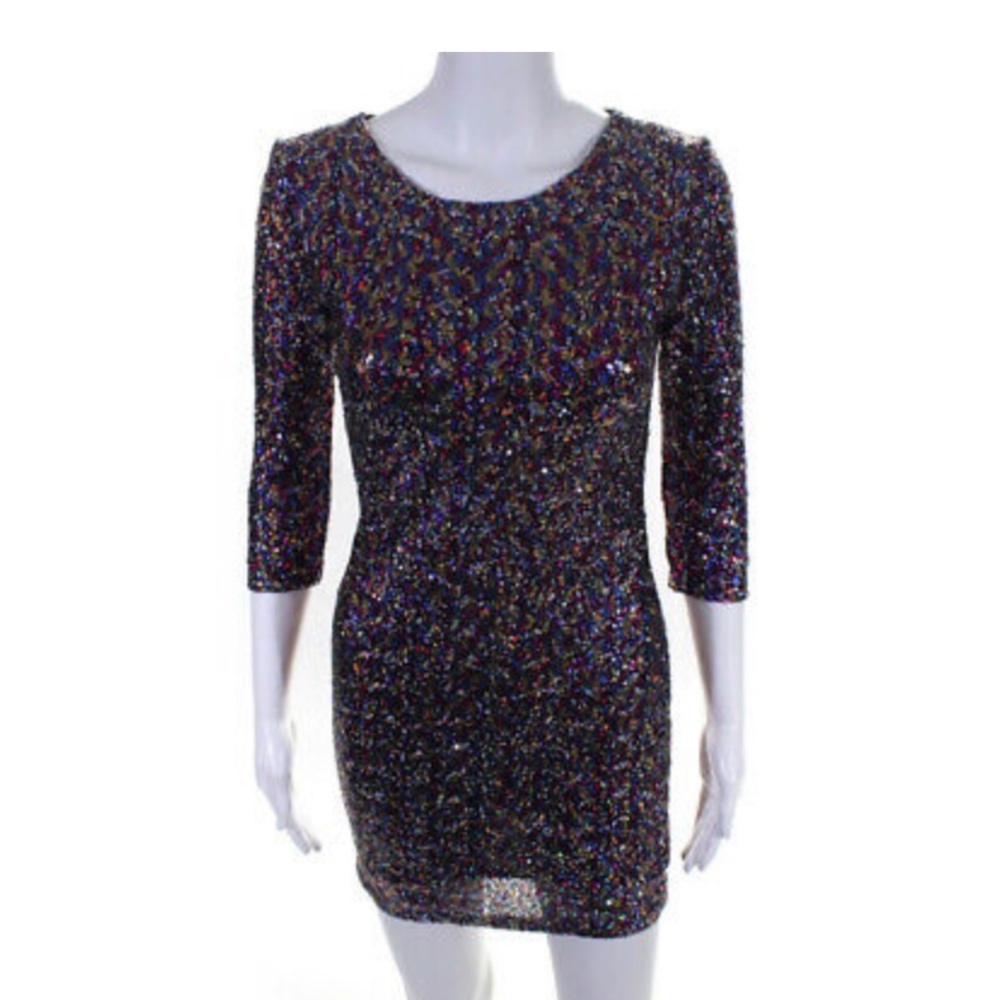 TFNC London Sequin Crew Neck Bodycon Dress